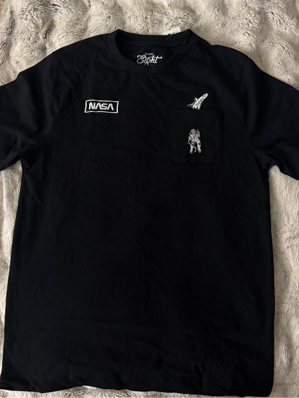 NASA Embroidered Pocket Tee - Black